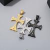 Personalized Crystal Stone Cross Necklace for Men Women 41*27mm Hip Hop Charm Pendant Gold Color Trendy Jewelry Gift