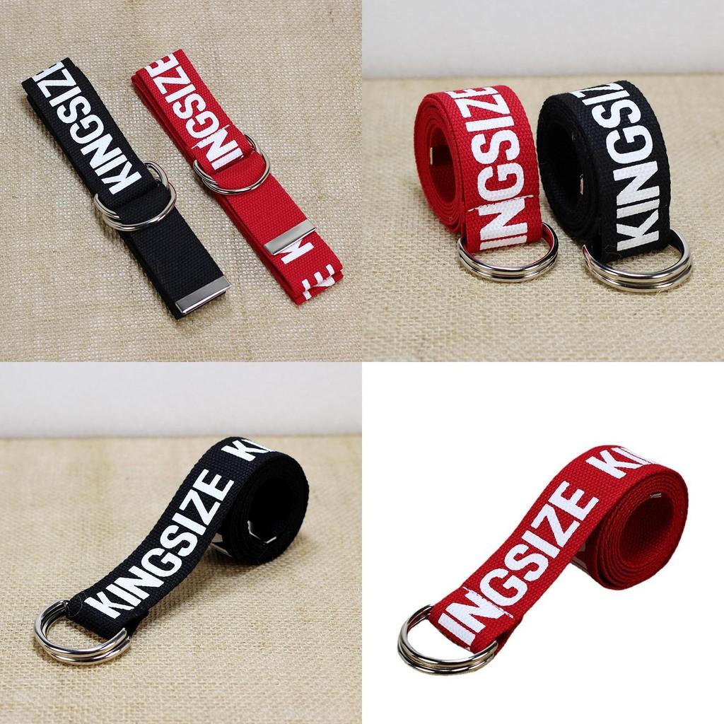 Fashionable Letter Printed Double Buckle Design Women Canvas Belt For Casual Fashion