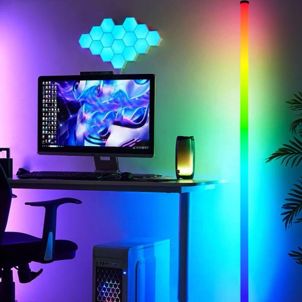 Color Changing Corner Ambience Lamp Remote Control LED Floor Lamp For Bedroom Living Room