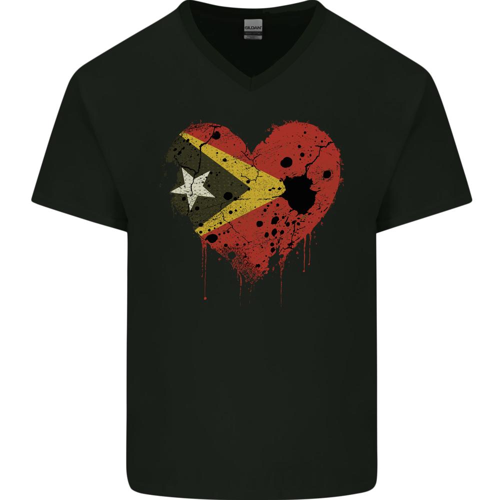 Love East Timor Flag Day Football Mens VNeck Cotton T-shirt XXL