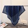 Cashew Herringbone Cotton Linen Small Square Scarf Silk Imitating Velvet Shawl Sun Protection Women's