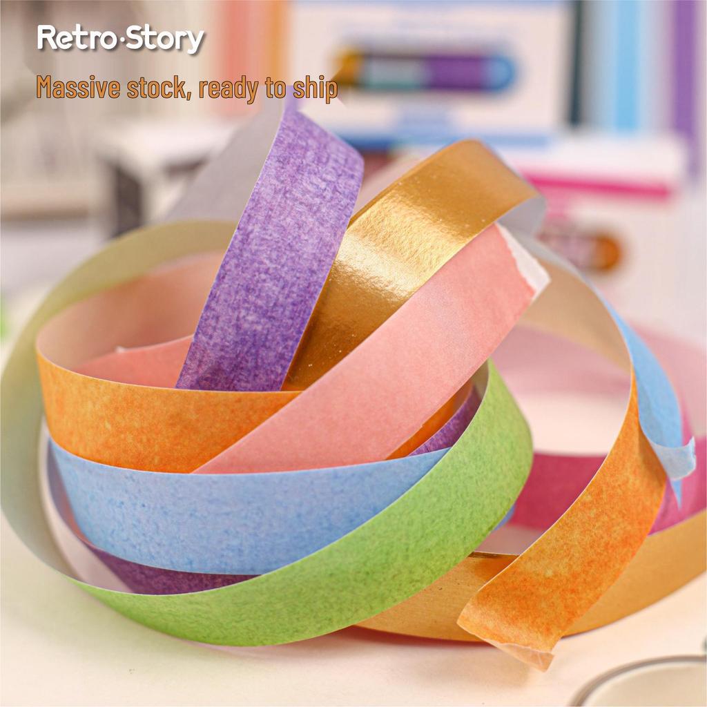 RetroStory Laser Collage Journal Washi Tape & Decorative Stickers - High Adhesion, 4 Roll Set