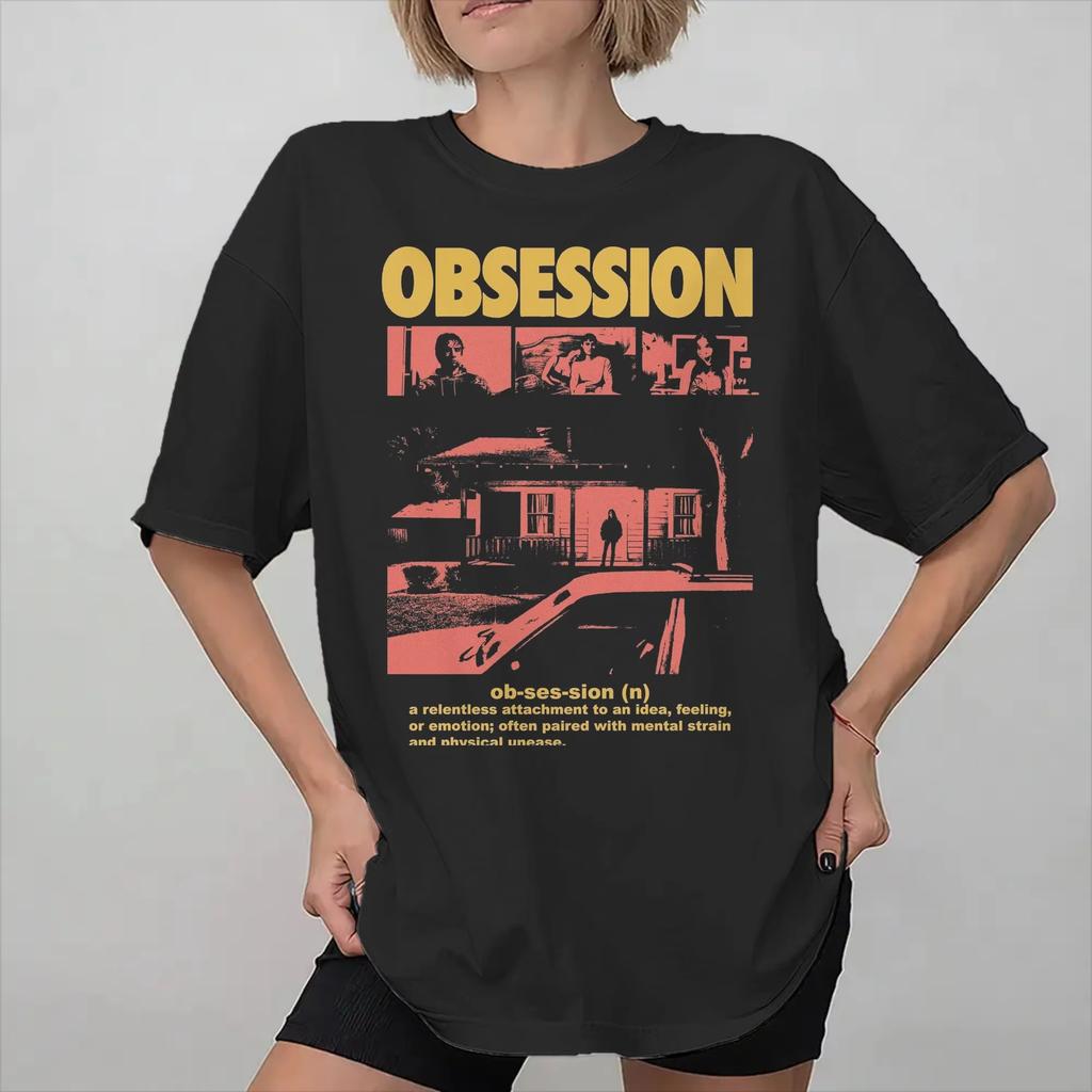 Obsession Broken Glass Eyes Collage Aesthetic 2026 Horror Movie Graphic Tee Cotton Unisexs Unisexs Tshirt Summer Streetwear