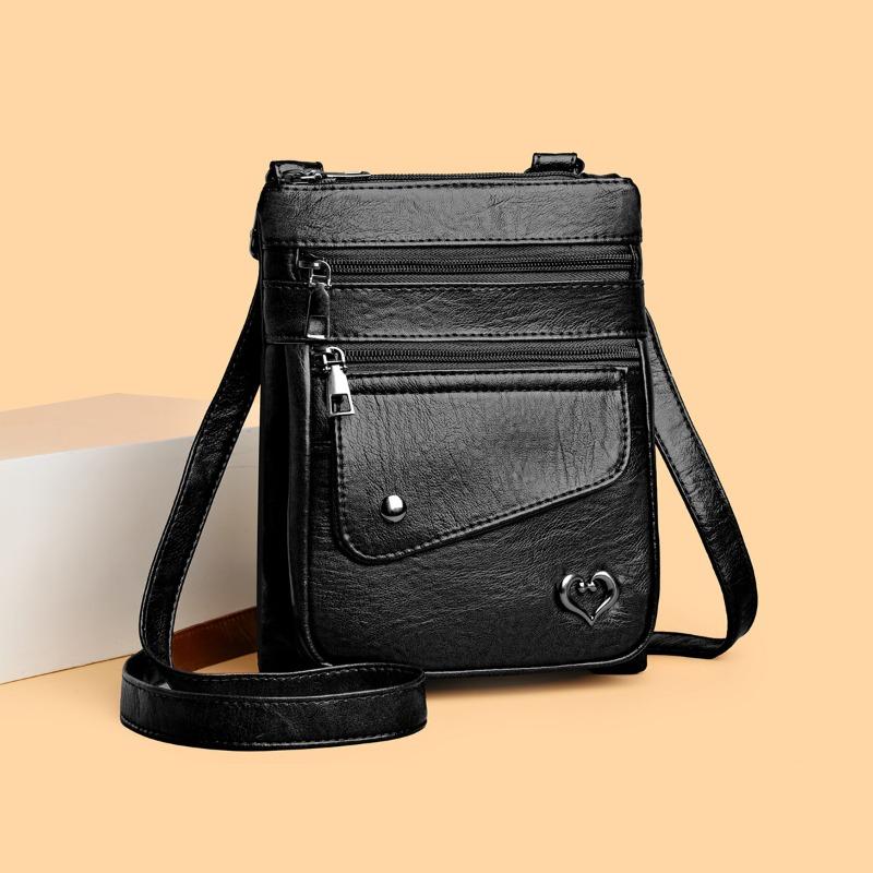 Handytasche Damen neue Mode Retro weiches Leder Damenhandtasche Umhängetasche einfach und vielseitig Messenger-Wechselgeldtasche