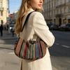 Vintage Ethnic Crossbody Bag Bohemian Tribal Pattern Hobo Purse with Adjustable Strap Casual Soft Shoulder Bag for Daily Travel