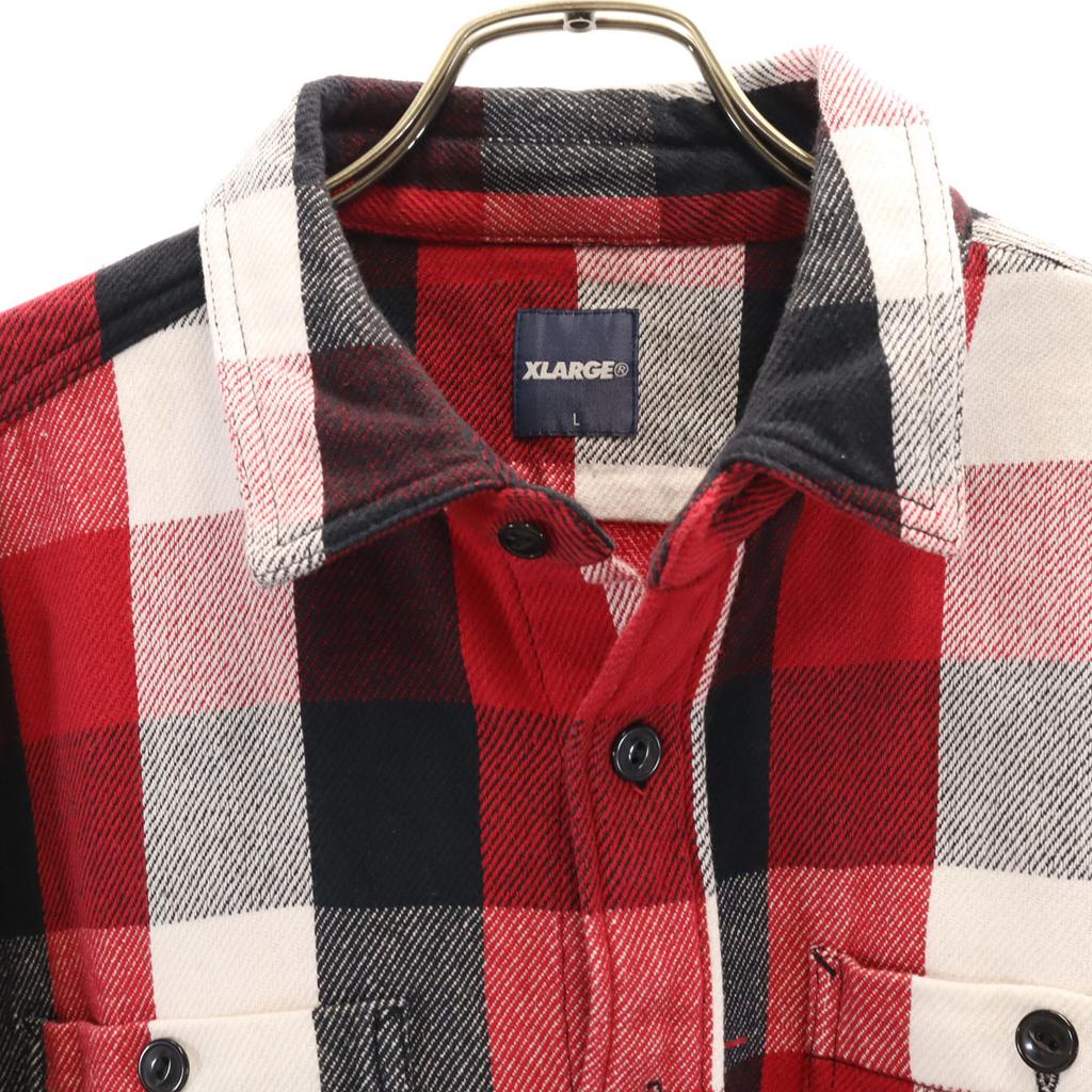 XLARGE Check Pattern Long sleeve Heavyweight Flannel shirt L Red Men's Used