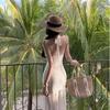 [Original] [Lost Bali] Dress Women's Spring and Summer Sexy Halter Lace Holiday Neck Dress