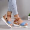 Fashion Fashion Heeled Sandals for Women 2025 Summer Thick Bottom Slope Heel Casual Shoes Roman Shoes Retro Footwear Wedge Ladies Shoes