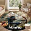 Custom Name Personalized Avatar Print Round Rug, Versatile Home Decor Carpet, for Playroom, Apartment, Balcony, Entryway, Hallway Gift