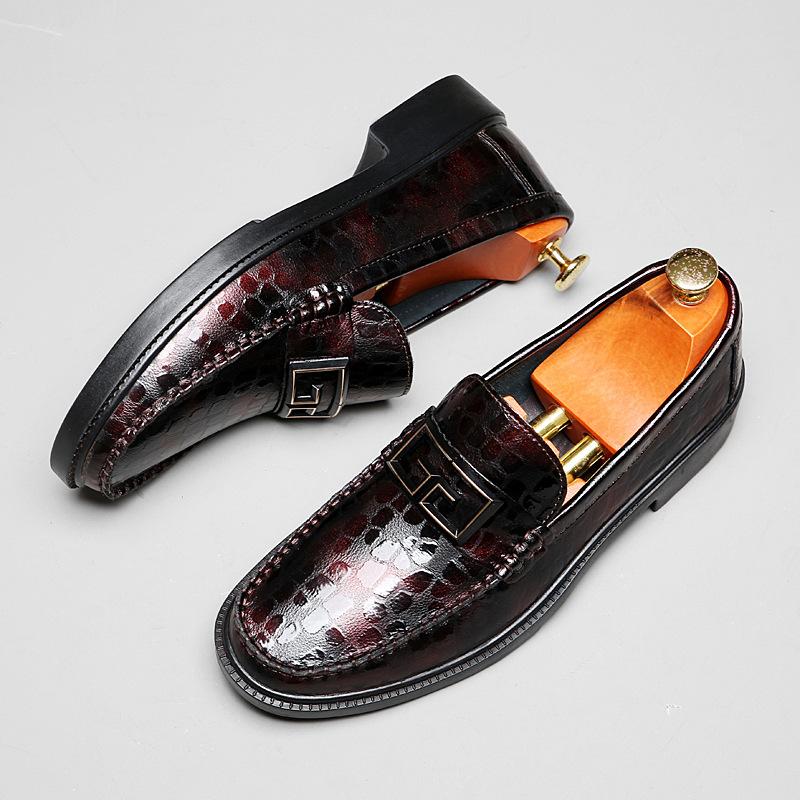 Men's shoes 2025 summer new men's casual British style high-end sense versatile leather surface solid color business leather shoes