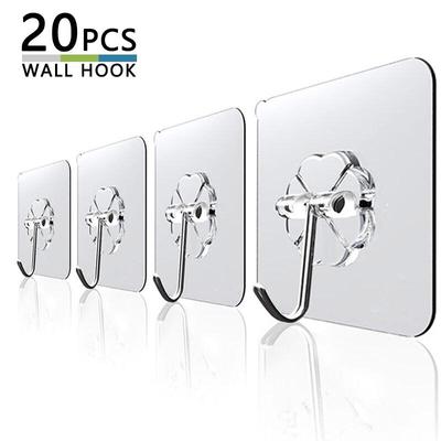 10/20 Stück transparente, starke, selbstklebende Tür-Wand-Aufhänger, Haken, Saugnapf für schwere Lasten, Tassensauger für Küche und Badezimmer