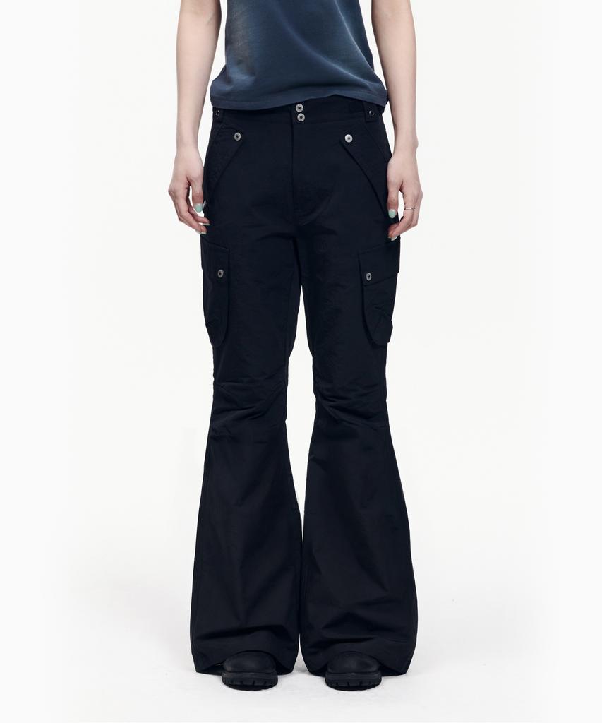 AAKAM Flare Ripstop Cargo Pants (Black)