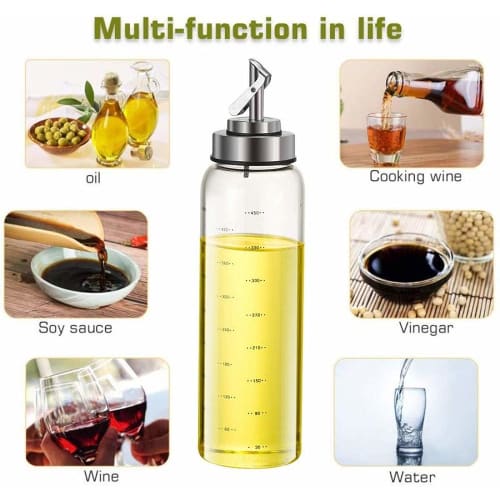 Leak-proof, dust-proof glass oil bottle, oil pot, soy sauce bottle, and vinegar bottle for home kitchen use, 500ml