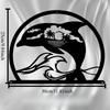 1pc Dolphin Ocean Metal Wall Art, Leaping Marine Sculpture, Weather Resistant Iron Mural for Coastal Nautical Decor Patio Garden Fence, Holiday Gift
