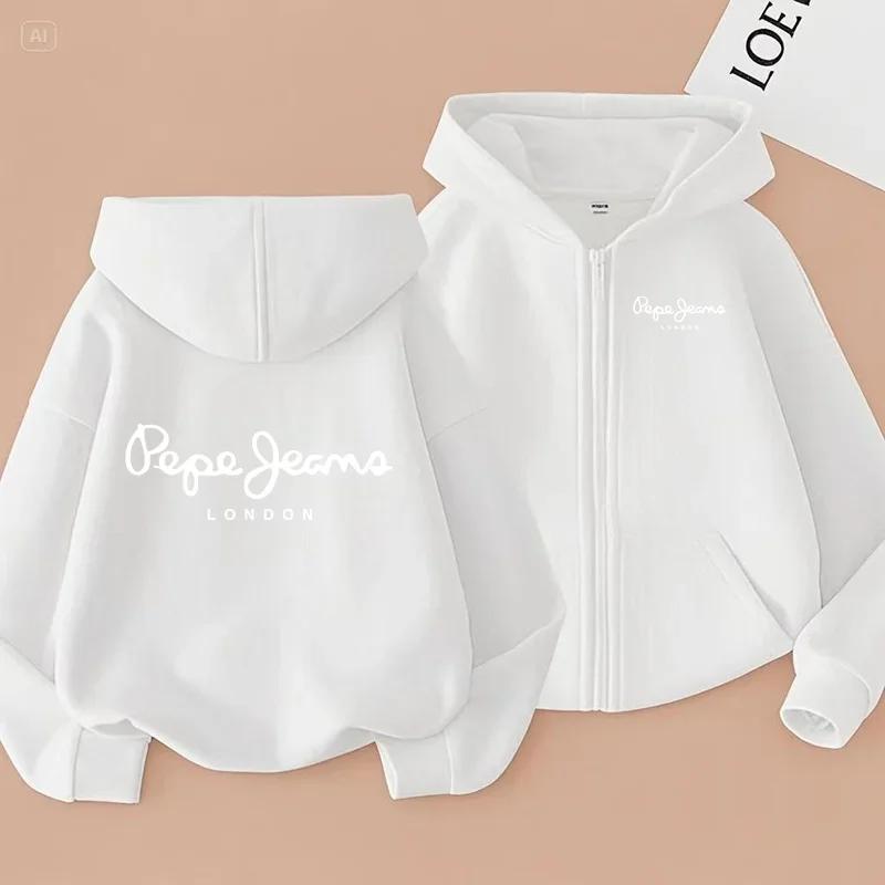 Cardigan Felpa con Cappuccio e Zip per Bambini Felpa Stile Ragazzi Ragazze 3-12 Anni Marca Top Sportivo Moda Casual Affascinante Ampio Cappotto Vestiti