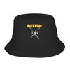 Unisex Women Autism Skeleton Meme Bucket Hat Foldable FisherUnisex Hats Spring Korean Fishing Caps Outdoor Design Sun Hat