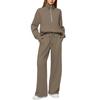 Women Stand Collar Zipper Long Sleeve Casual Sports Two Piece Sweatshirt And Pants Set