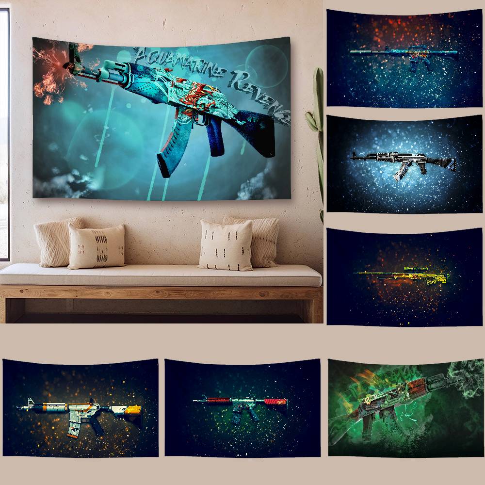 CS GO Tapestry Wall Hanging Tapestry Art Deco Blanket Curtain Hanging At Home Bedroom Living Room Decor