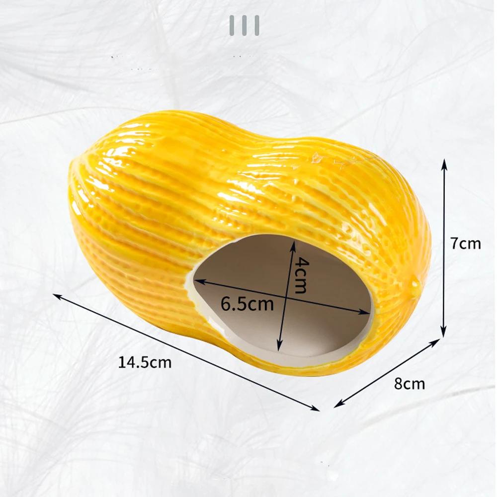 Neue kreative Form Nüsse Erdnüsse Entzückender Keramik-Hamsterkäfig: Kleines Haustierhaus & Nest, Ratten Hamster Spielzeug, Leicht zu reinigendes Zubehör