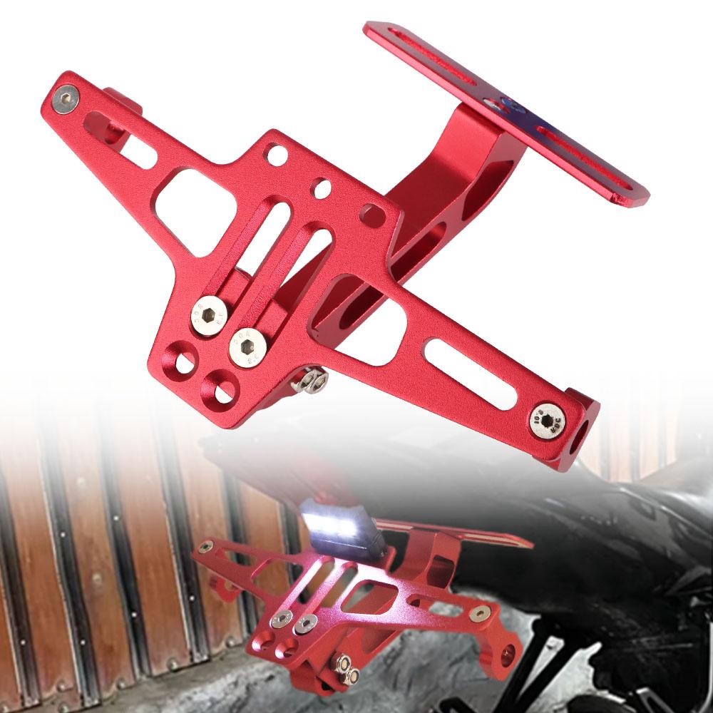 Motorcycle License Number Plate Bracket Rear Turn Signal Lamp Holder CNC LED Light Aluminum Fender Eliminator Kits Universal