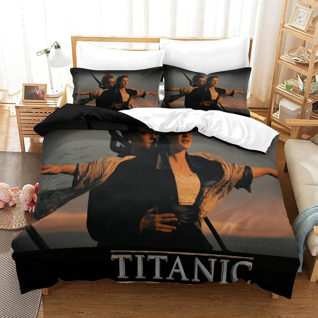 Copripiumino Federa Amore Romantico Titanic Jack Rose Set Biancheria da Letto Adulto Ragazzo Ragazza Decorazione Camera da Letto Singolo Matrimoniale Grande