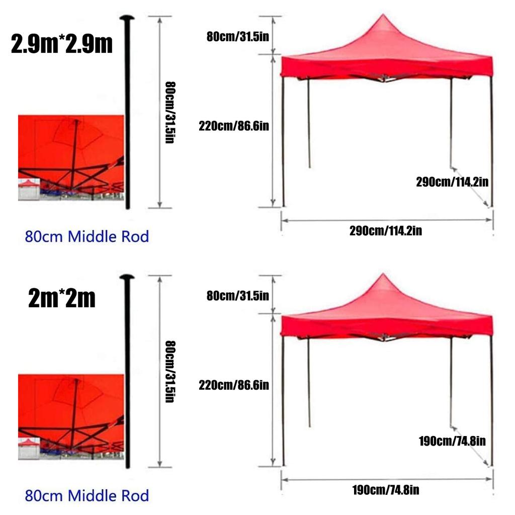 2.9*2.9M Canopy Top Cover Replacement Four-Corner Tent Cloth Foldable Rainproof Patio Pavilion Replace Gazebo Canopy Top Covers