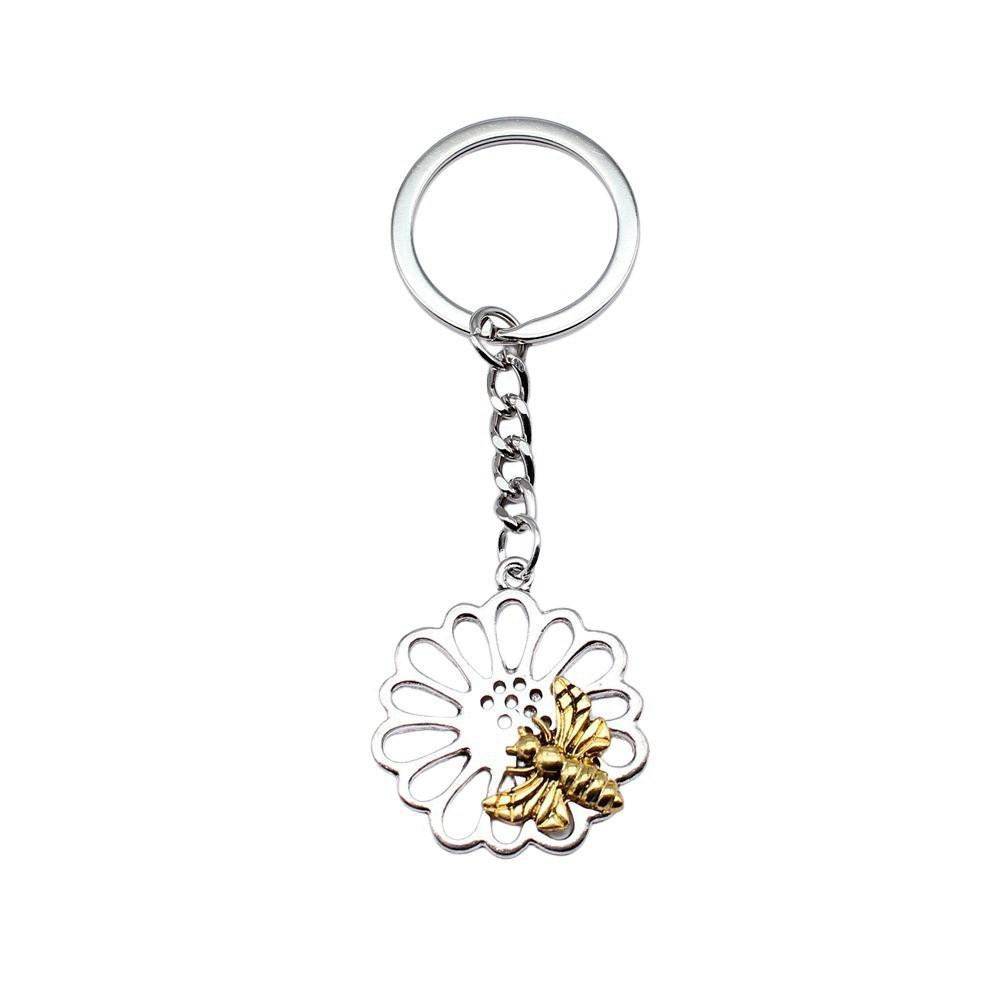 Breloc cu Charm Libelulă și Albină Pandantive Fluture Inel pentru Chei Inel de 28mm
