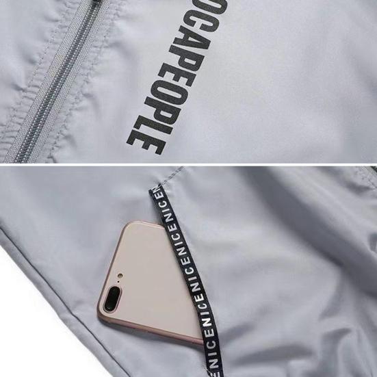 Men Summer Sun Protective Jacket Hooded Long Sleeve Zipper Placket 360-Degree Sun Protection Coat Ice Silk Thin Loose Fit Fishing Outerwear