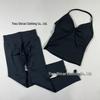 TK Sports Fitness Set: Back-Beauty Halter Tank & Longline Strappy Yoga Wear