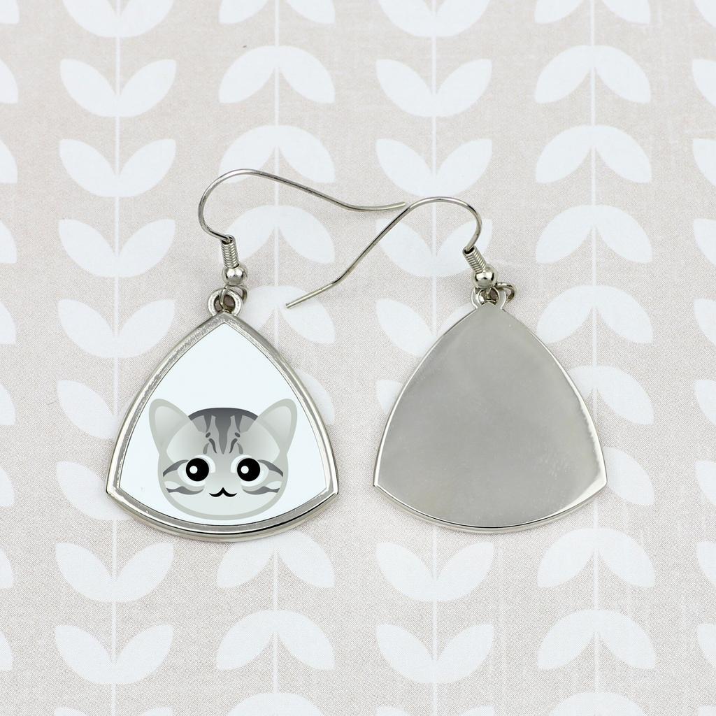American Shorthair - Elegant Metal Earrings As a Gift from the Art-Dog Brand