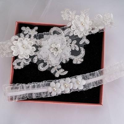 K05 Brautspitze Floral Beinring Schleife Hochzeit Strumpfband Gürtel Spitze Gürtel Beine Ring Frauen/Weiblich/Braut Oberschenkelring Elastisches Bein Strumpfband