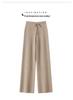 100% Pure Cashmere Women's High-Waisted Wide-Leg Knit Trousers