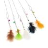 5pcs Random Simulated Insects Cat Toy Replacement Head Feather Interactive Pet Toys For Kitten