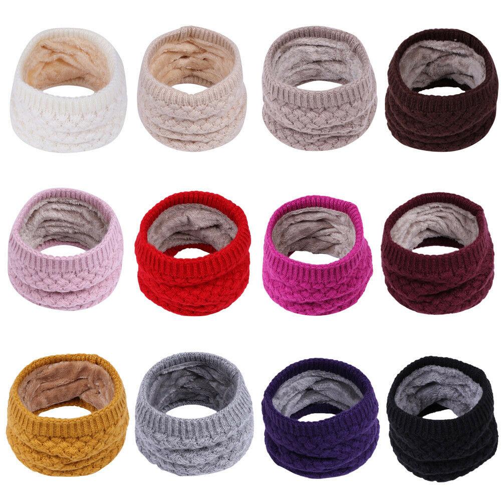 Barn Jenter Vinter Termisk Varm Koselig Fleecefôret Halsvarmer Snood Skjerf Skjerf