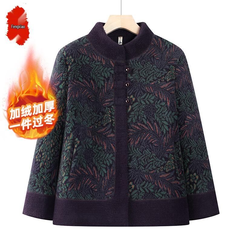 

Fengxiao Chinese Style Padded Winter Coat for Elderly Women XL