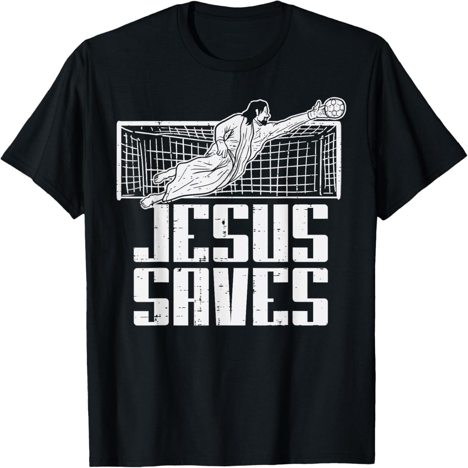 Jesus Saves Soccer Football Christian Goalie Goalkeeper T-Shirt S разноцветный