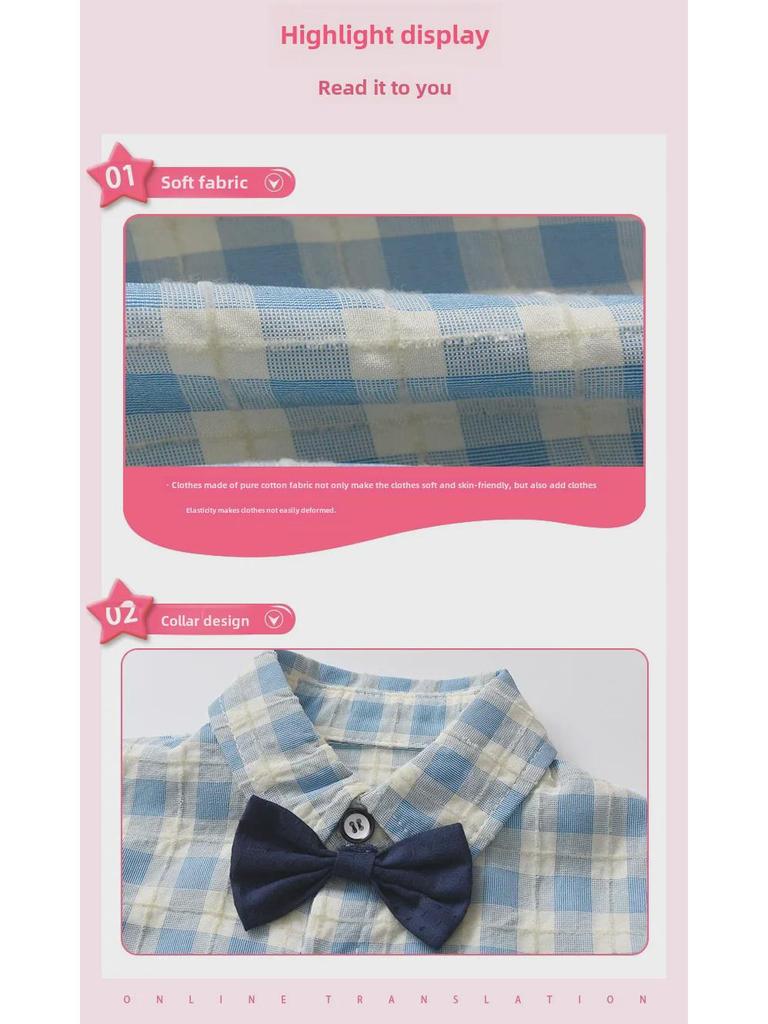Baby Boy Summer Cotton Gentleman Suit: Korean Style Two-Piece Short-Sleeve