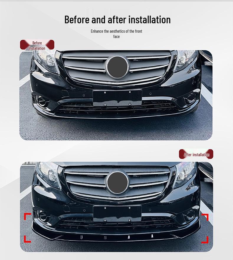 Kit de Parachoques Delantero Mercedes-Benz VITO W447 2016-2023: Modificación de Embellecedor de Labio y Splitter
