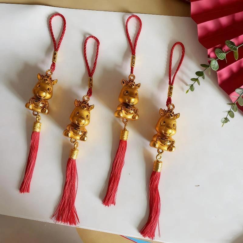 New! 6Pcs Chinese New! Year Lantern Pendant Lucky Decoration 2026 Year Of The Horse Wall Hanging Car Ornament Housewarming Gifts
