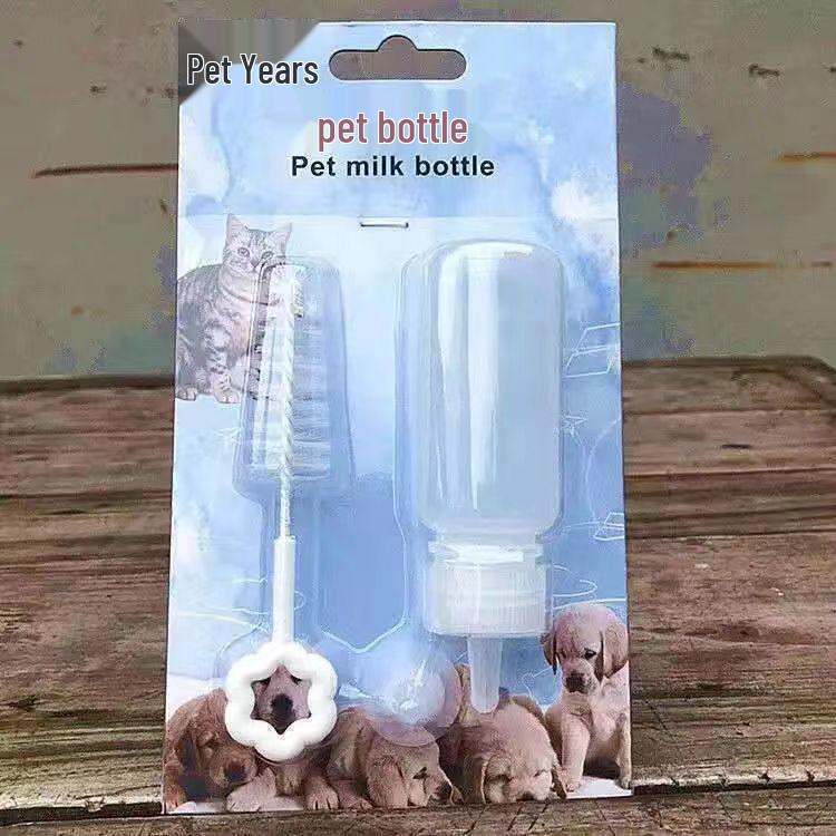 Set hrănire nou-născut: Biberon cu tetină moale pentru pisoi și căței