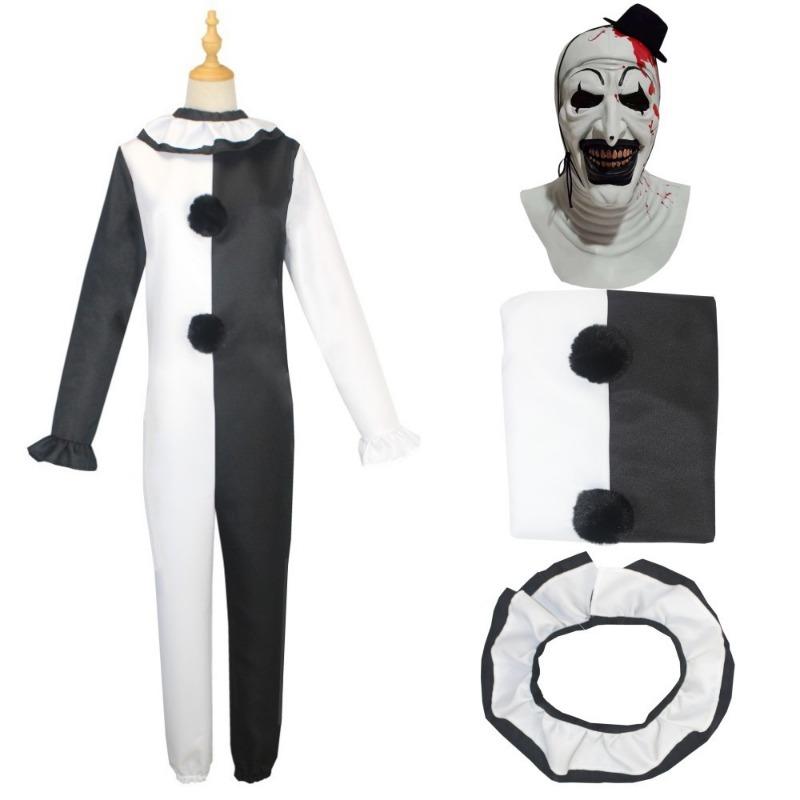 Horror movie broken soul clown costume stage performance suit