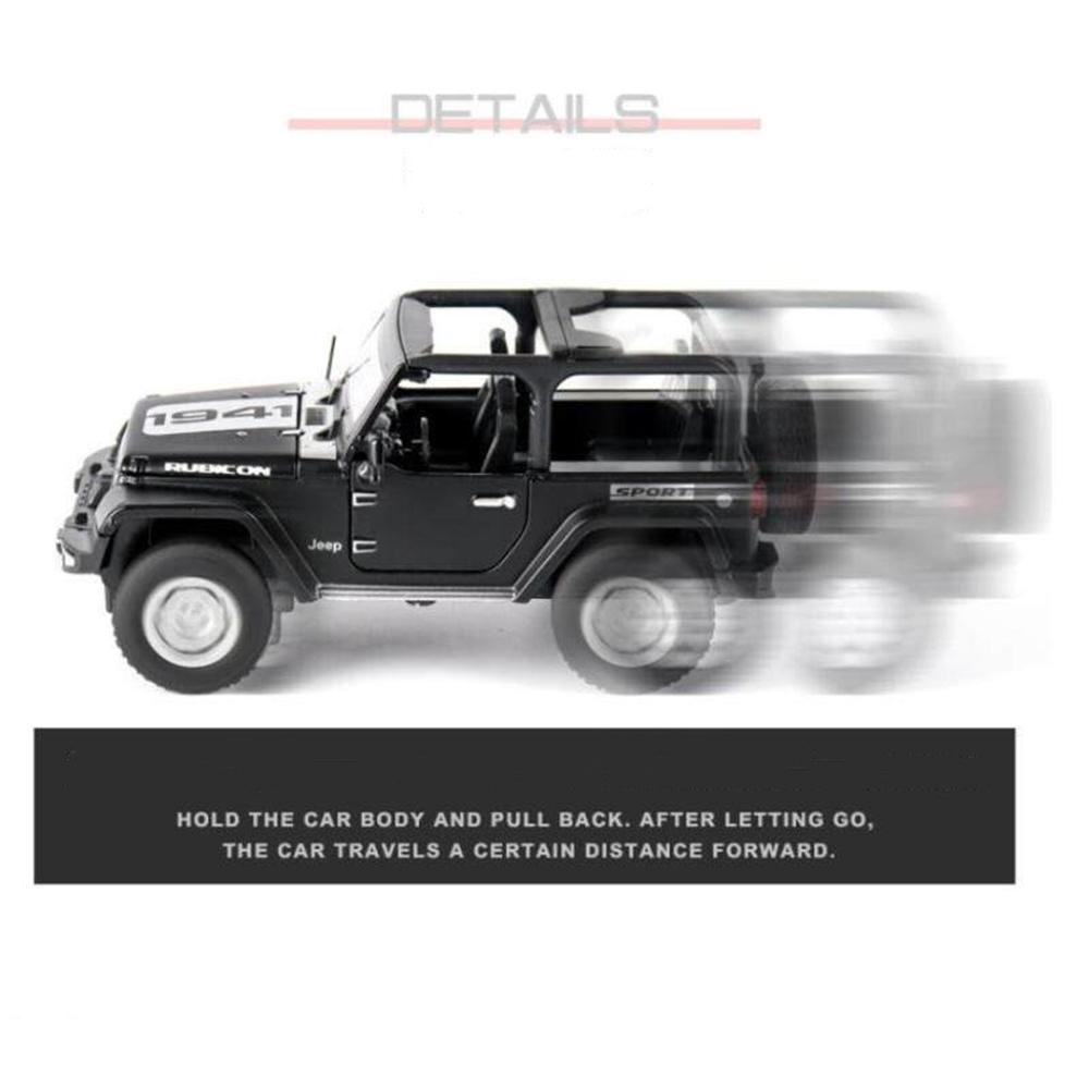 1/32 Scale Jeep Wrangler 1941 Alloy Car Model with Light and Sound Effect Diecast Car Toys for Boys Gift Car Model  Toys Model Collection
