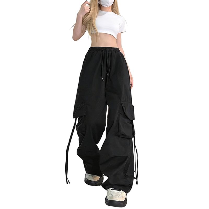 Women s High-Waisted Wide-leg Loose Cargo Pants S