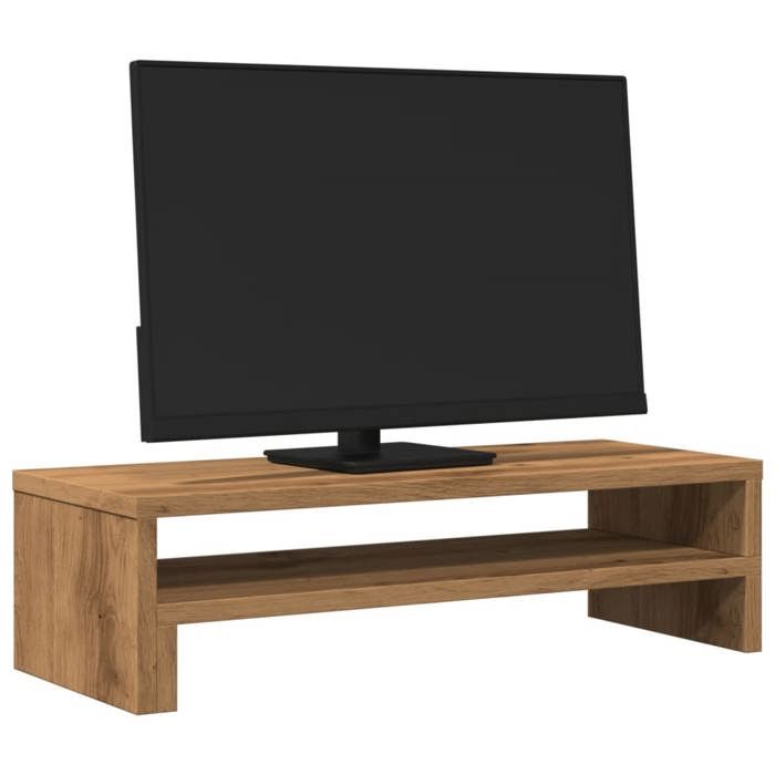 VidaXL Support de moniteur chêne artisanal 54x22x15 cm bois ingénierie, support de moniteur pour bureau, étagère de 854777