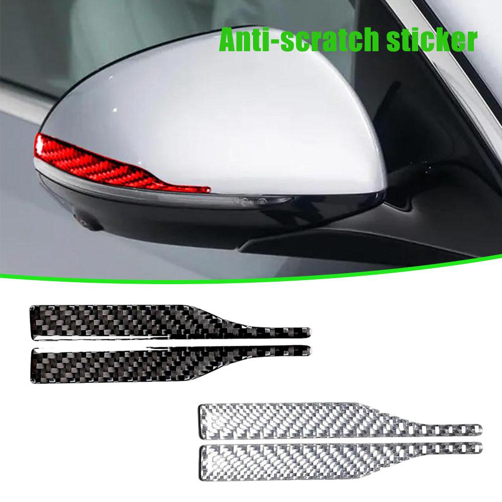 Car Side Mirror Anti Collision Strip Carbon Fiber Look Scratch Protector Sticker Universal for Door Edge Bumper Guard Trim Interior Mirrors 6