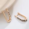 Kinel Black Enamel Dangle Earrings For Women Luxury Wedding Fine Jewelry