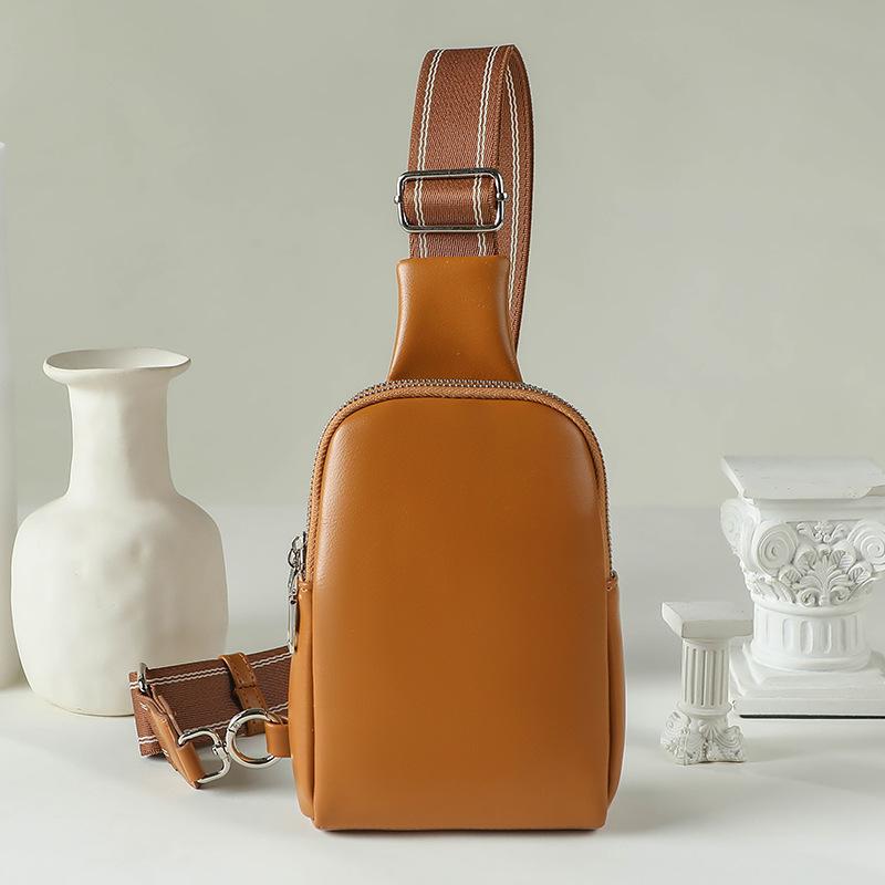 

Unisex small chest bag soft leather waist bag mobile phone bag fashionable and versatile women s one shoulder crossbody