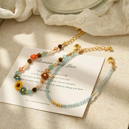 Van Gogh Sunflower Bohemian Beaded Bracelet - Retro Oil Painting Style