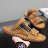 Sandals men's tide summer new style leather toe cap outdoor leisure sports hollow sandals beach shoes