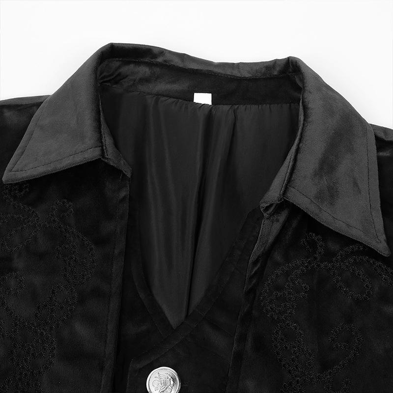 Manyishang 2023 Retro Court Punk Men's Mid-Length Coat - European & American Halloween Style